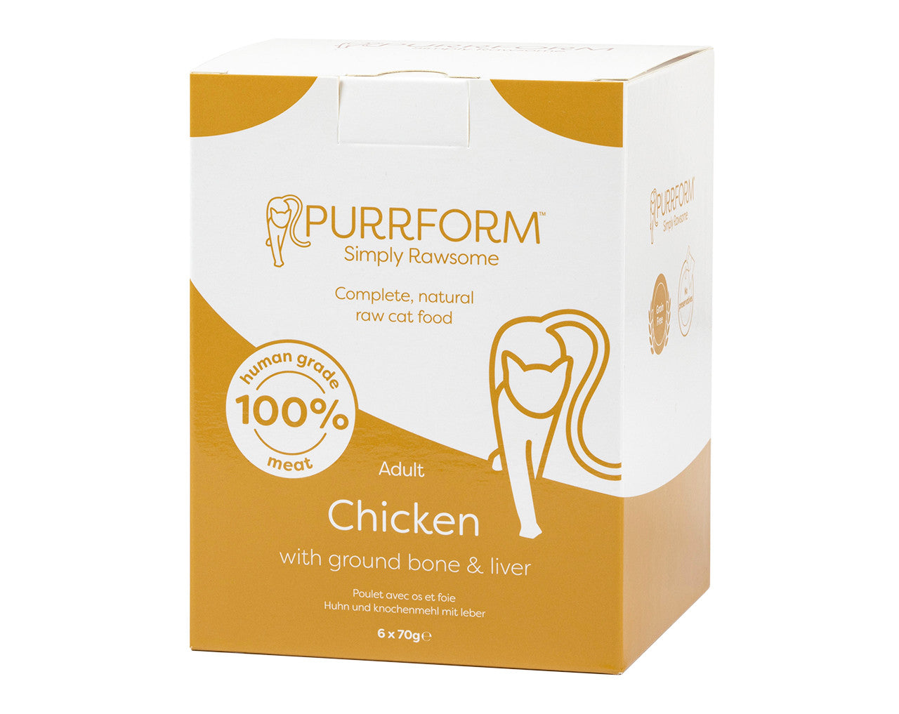 Purrform Pouches Chicken & Ground Bone With Liver 6X70g
