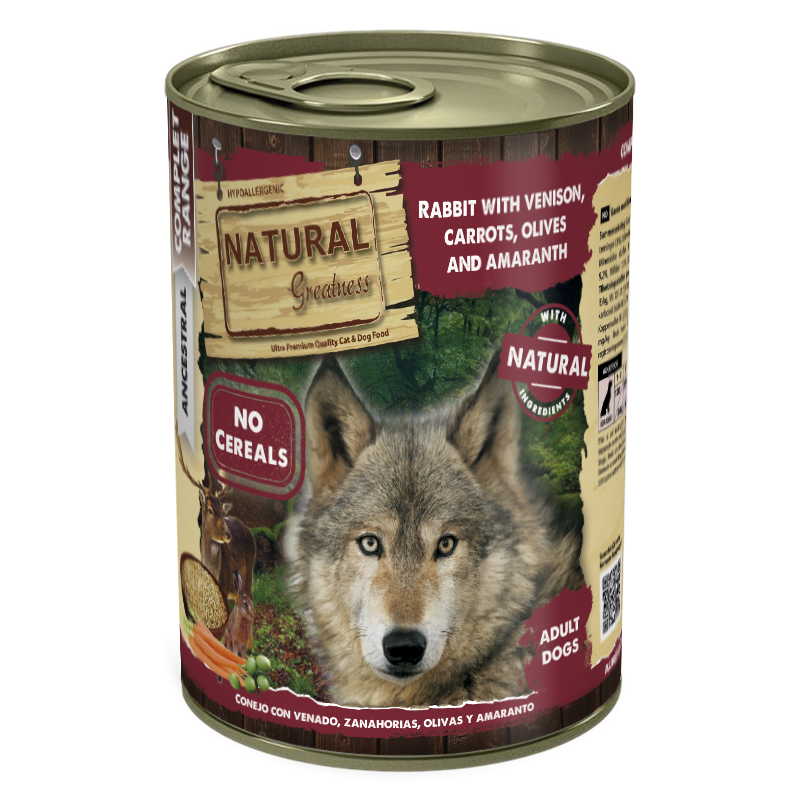 Natural Greatness Can Rabbit with Venison, Carrot, Olives and Amaranth Seed 400g