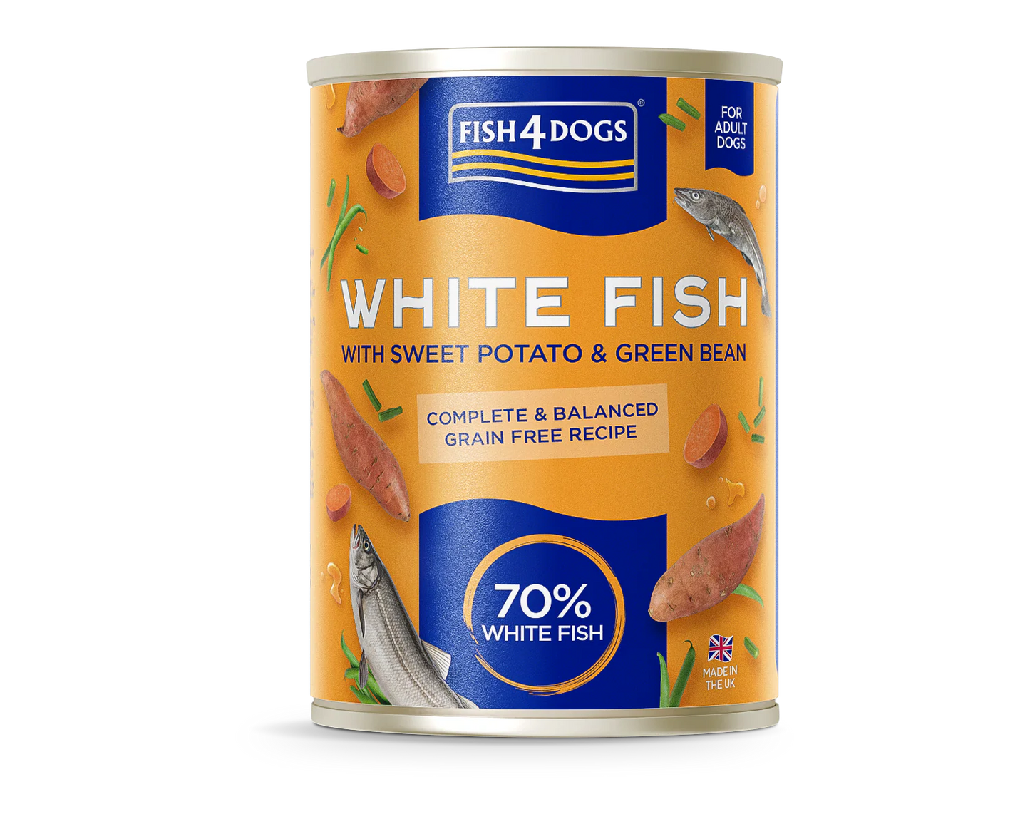 Fish4Dogs - Finest White Fish with Sweet Potato & Green Beans - 395g product image