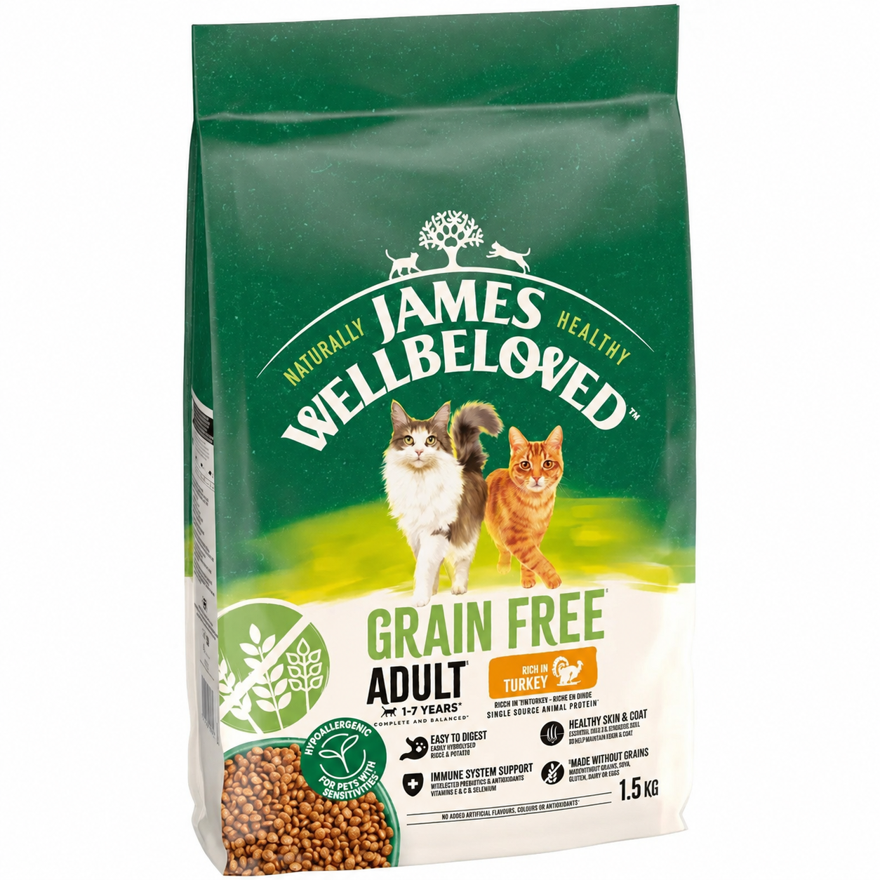 James Wellbeloved Cat Adult Grain Free Turkey 1.5kg product image
