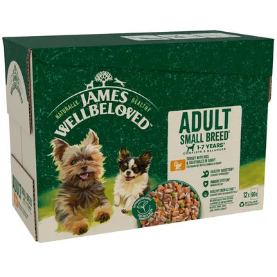 James Wellbeloved Dog Pouch Adult Small Breed Turkey 12x90g product image