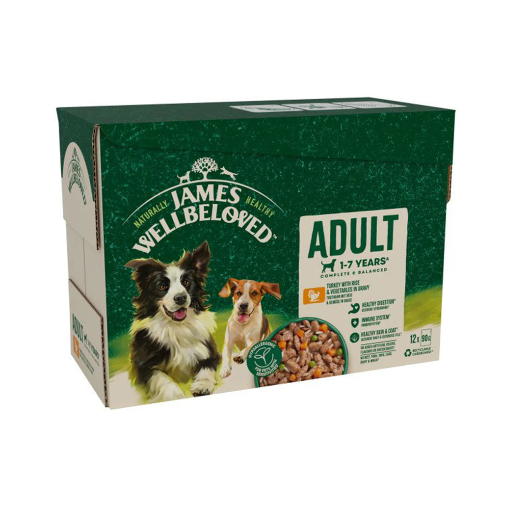 James Wellbeloved Dog Pouch Adult Turkey 12x90g product image
