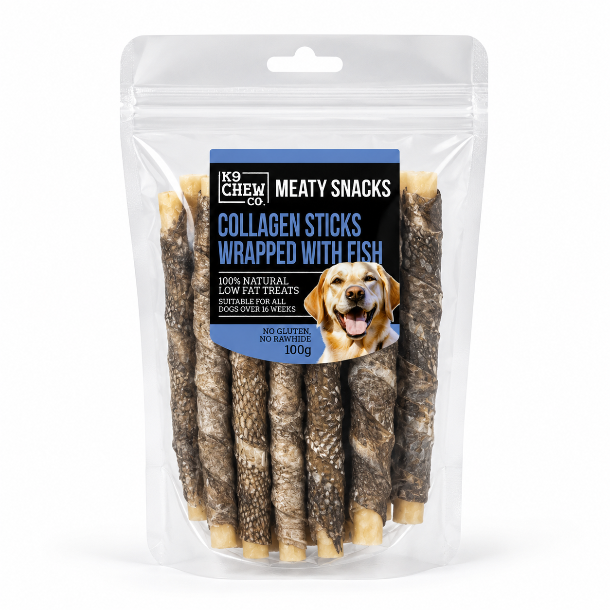K9 Chew Co. Collagen Sticks Wrapped With Fish 100g product image