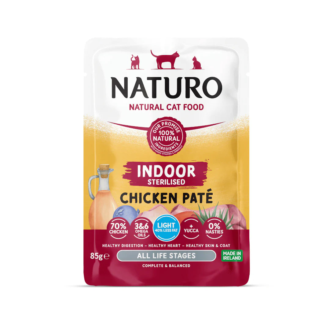 Naturo Adult Indoor Sterilised Cat Chicken Pouch 85g product image