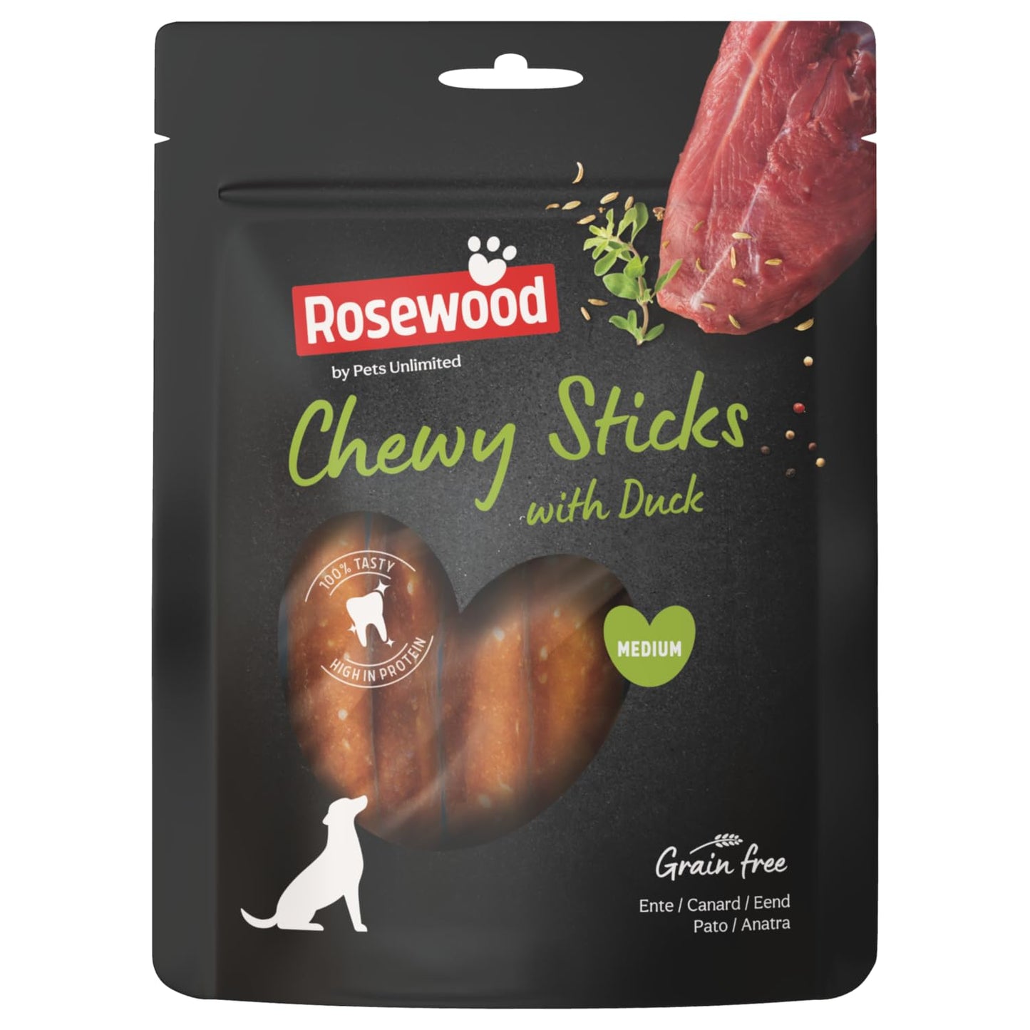 Rosewood Naturefood Chewy Sticks Duck Medium 4pc 100g product image