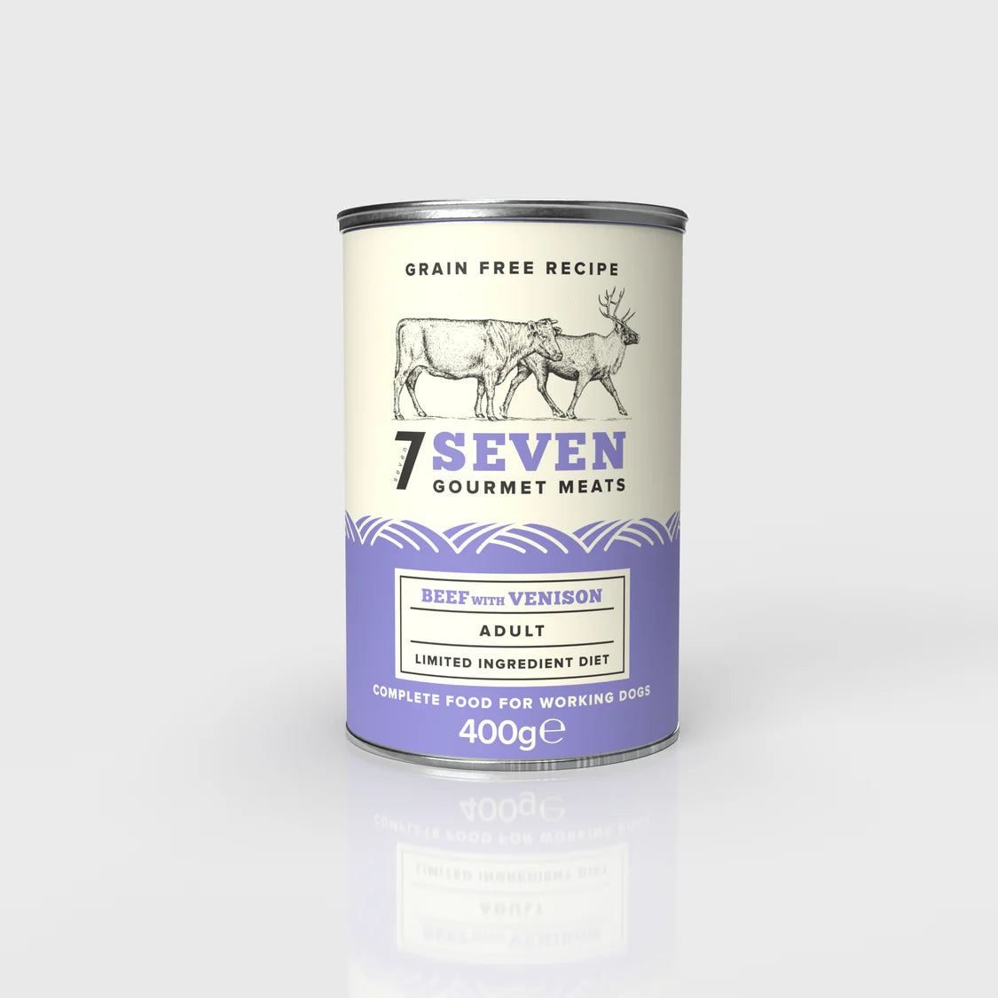 Seven Gourmet Meats Cans Adult Beef with Venison 400g product image