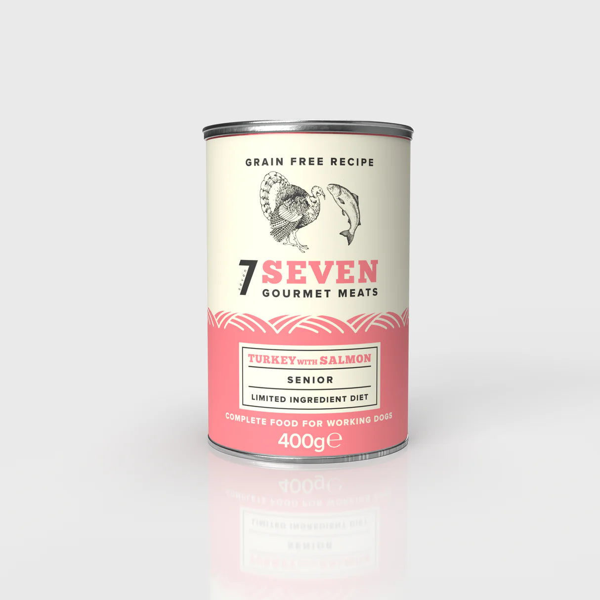 Seven Gourmet Meats Cans Senior Turkey with Salmon 400g product image
