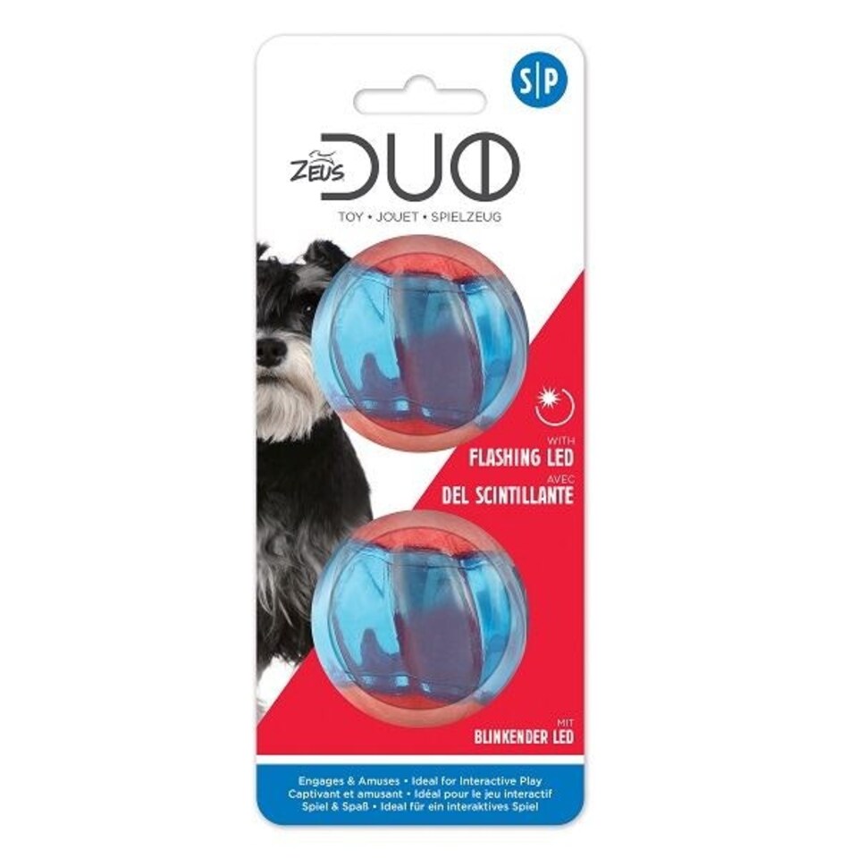 Zeus DUO Ball Toy with Flashing LED – Small 5cm – 2 Pack product image