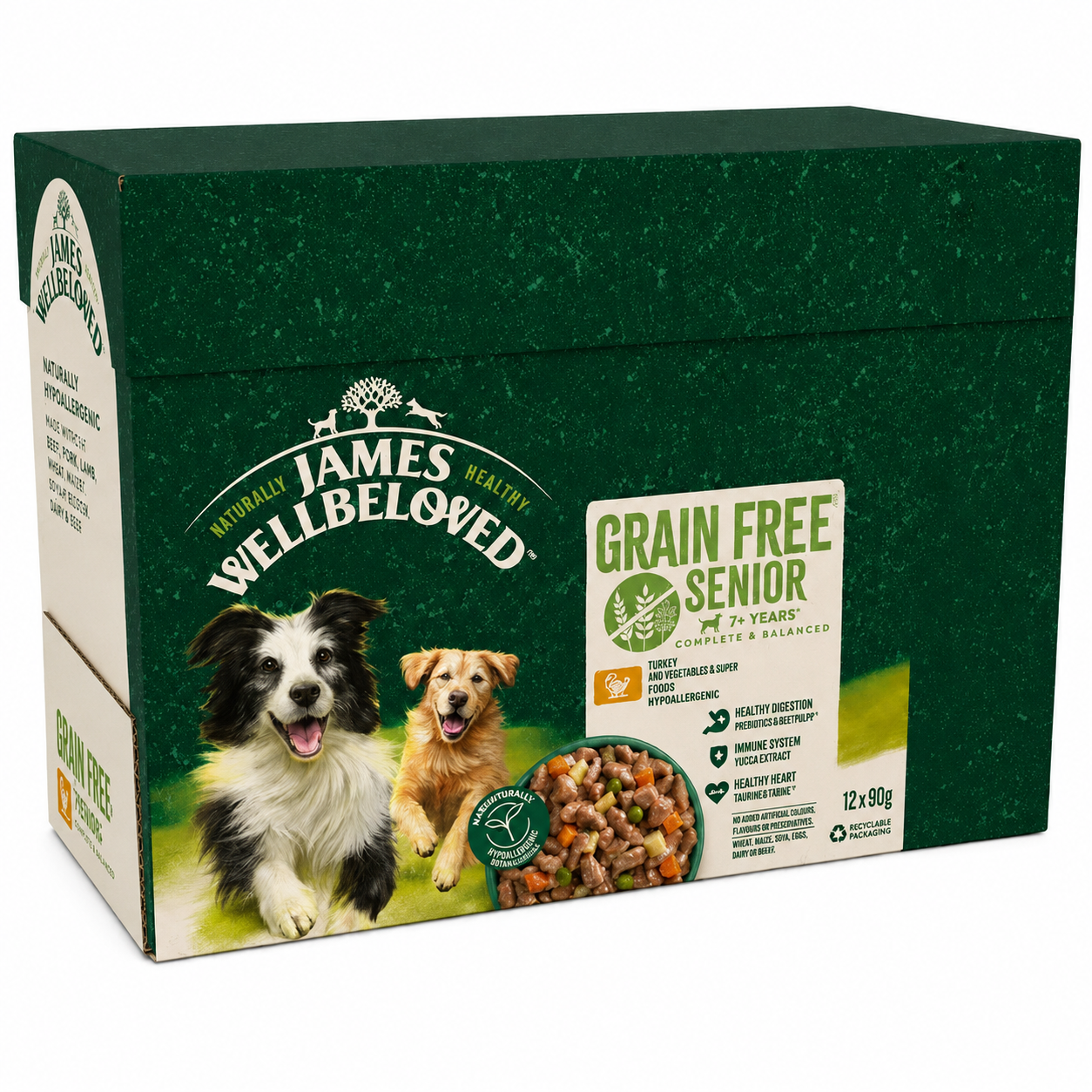 James Wellbeloved Dog Pouch Senior Grain Free Turkey 12x90g
