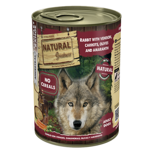 Natural Greatness Can Rabbit with Venison, Carrot, Olives and Amaranth Seed 400g