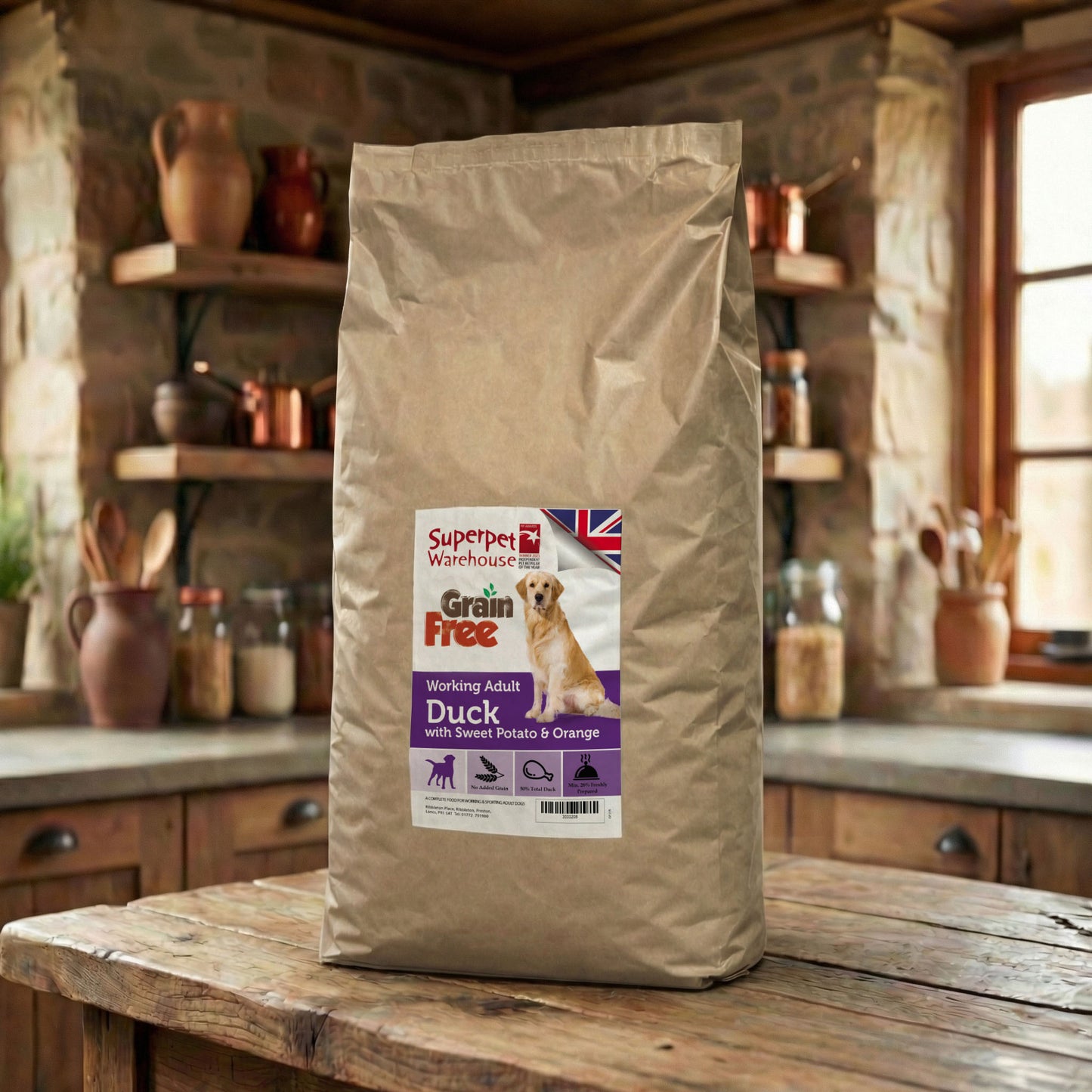 Superpet Grain Free Adult Duck Working Dog 15kg