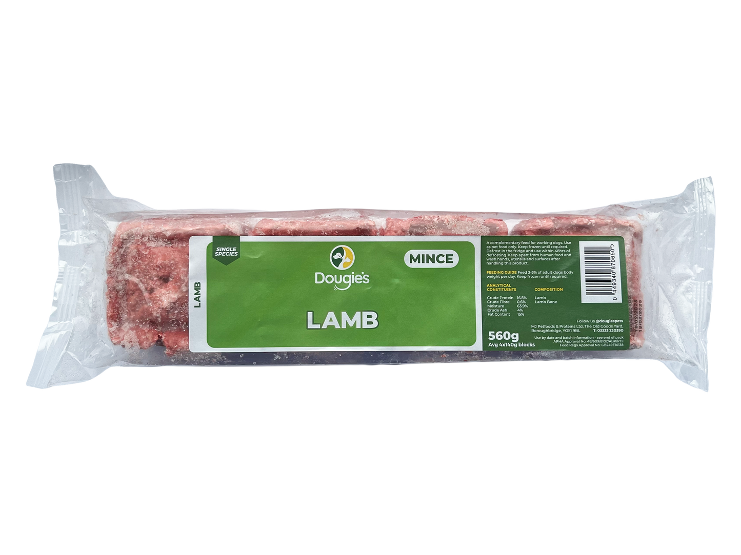 Dougies Just Mince Lamb 560g