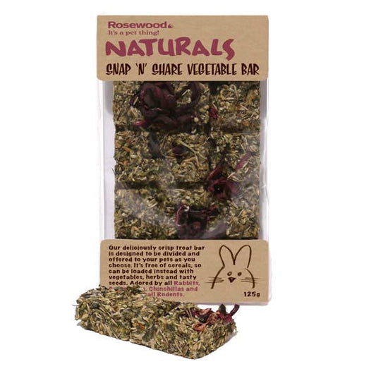 Rosewood Naturals Boredom Breaker Natural Treats Snap 'n' Share Vegetable Bar 125g