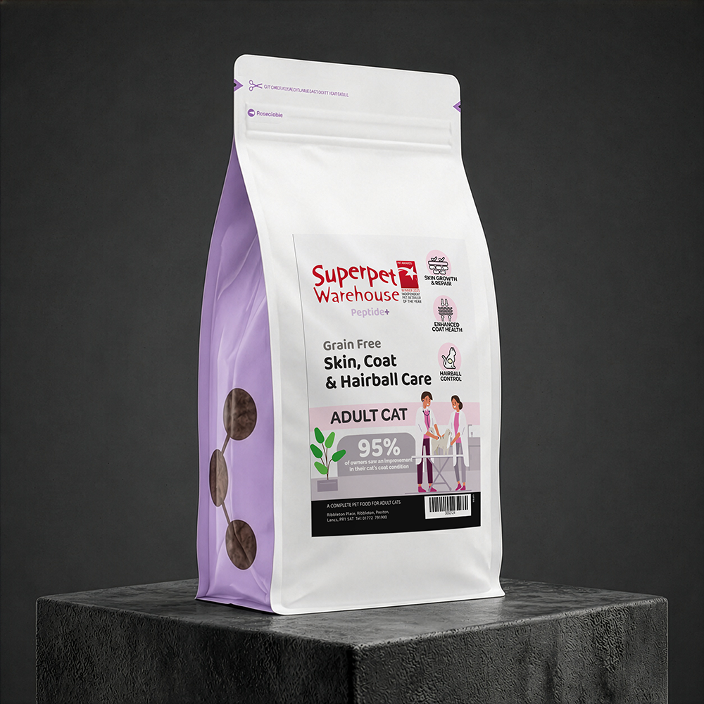 Superpet Warehouse Peptide+ Skin, Coat & Hairball Care Adult Cat 1.5Kg