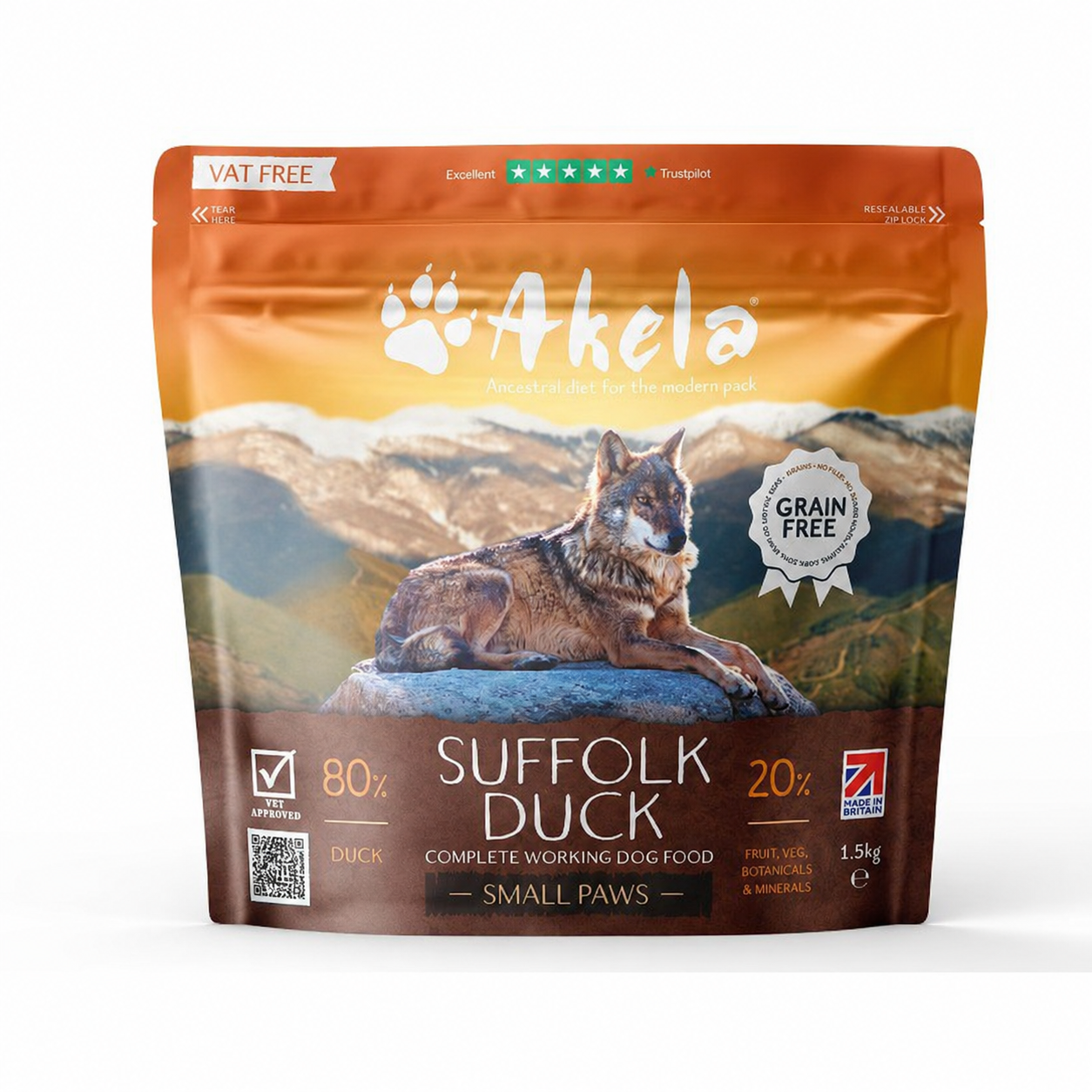 Akela Suffolk Duck Medium Paws 1.5kg product image