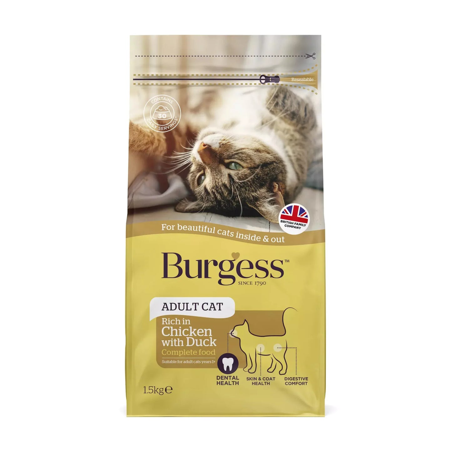 Burgess Cat Chicken & Duck Adult 1.5kg product image
