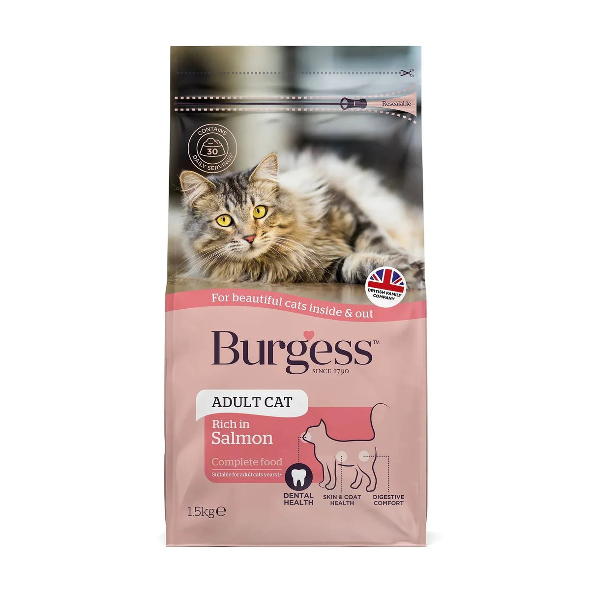 Burgess Cat Salmon Adult 1.5kg product image