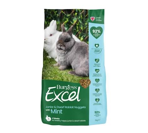 Burgess Excel Junior & Dwarf Rabbit Nuggets Mint 3kg product image
