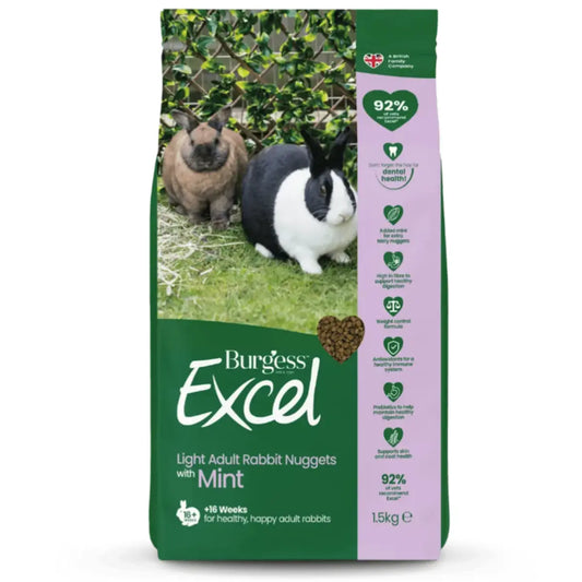 Burgess Excel Light Adult Rabbit Nuggets With Mint (1.5kg) product image