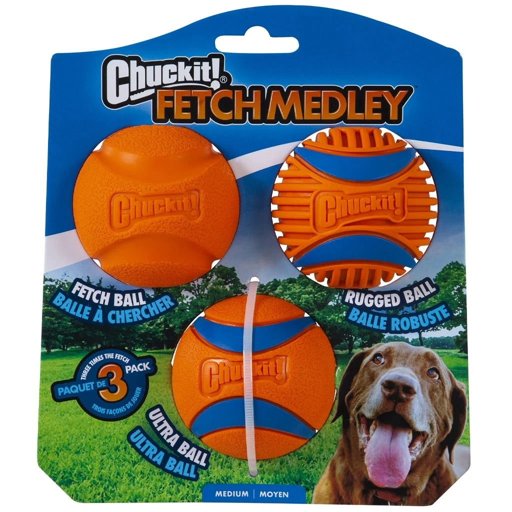 Chuckit! Fetch Medley Assorted Medium 6.5cm (3 Pack) product image