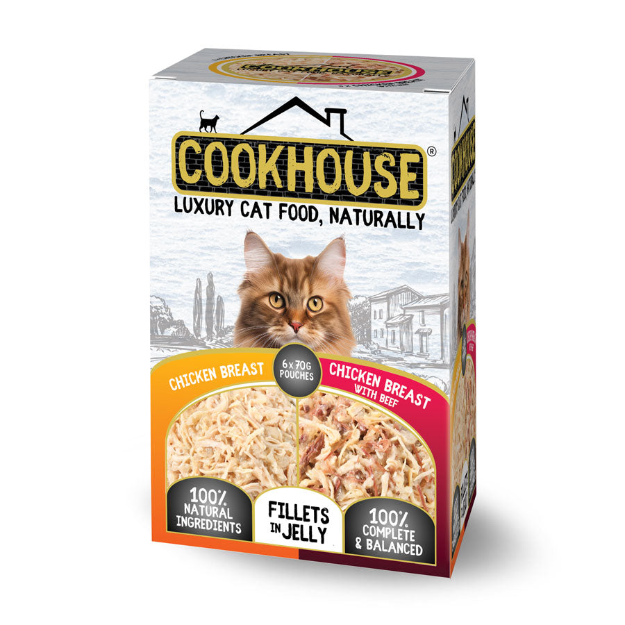 Cookhouse Cat Pouch Multipack Chicken Breast & Chicken With Beef 6 X 70g product image