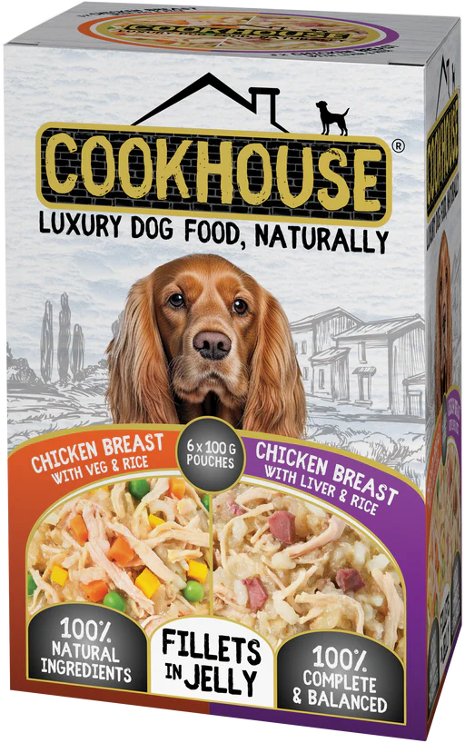 Cookhouse Dog Pouches In Jelly Chicken & Veg/ Chicken & Liver 6x100g product image