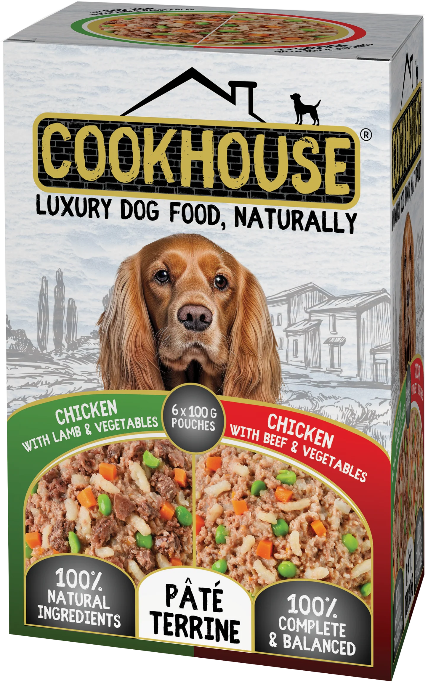 Cookhouse Dog Pouches Terrine Chicken & Lamb/ Chicken & Beef 6x100g product image