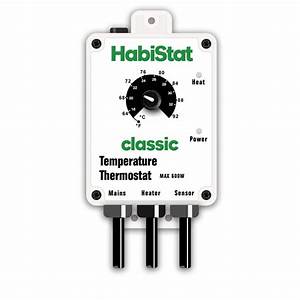 HabiStat Temperature Thermostat, White, 600 Watt