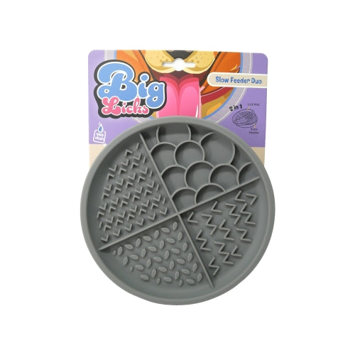 Durham Animal Feeds Big Licks Silicone Slow Feeder Duo - Waves - Blue product image