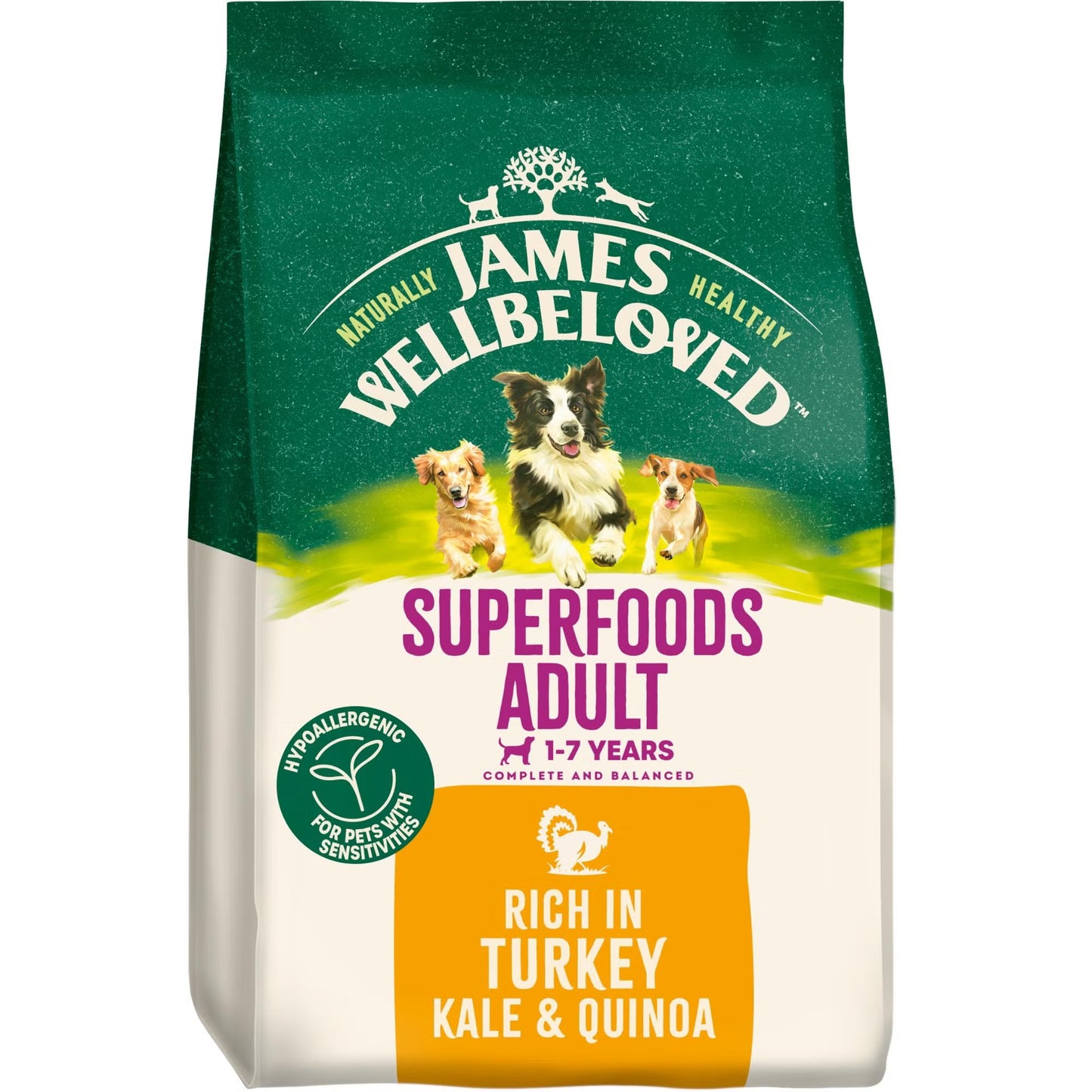 James Wellbeloved Dog Puppy Superfood Turkey 1.5kg