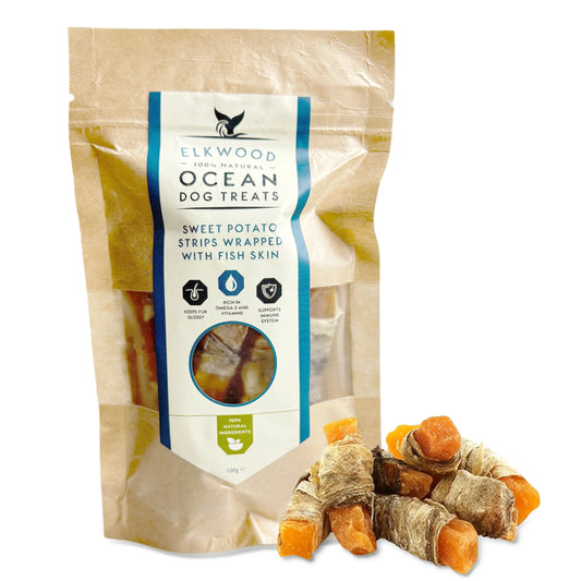 Elkwood Sweet Potato Strips Wrapped With Fish Skin product image