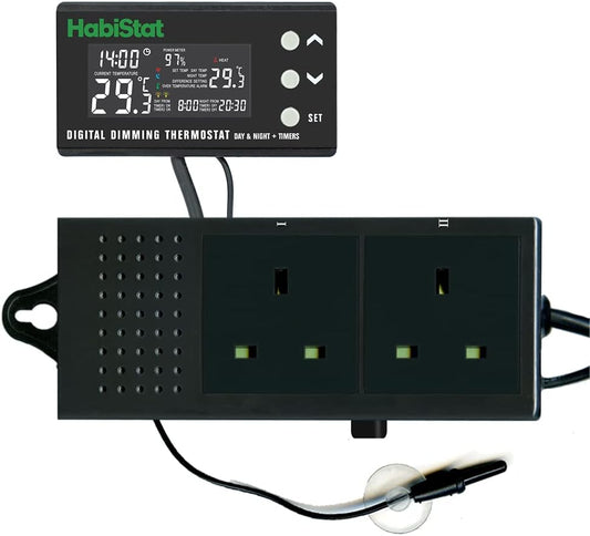 HabiStat Digital Dimming Thermostat, Day/Night, Timer, 600 Watt