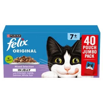 Felix Original Senior 7+ Mixed Selection in Jelly Wet Cat Food 40x85g product image