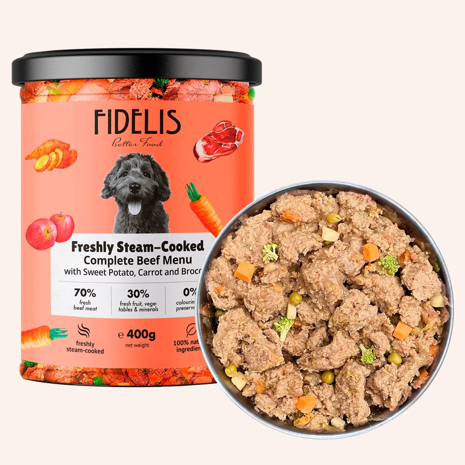 Fidelis Fresh Beef with Sweet Potato, Apple, and Broccoli 400g product image
