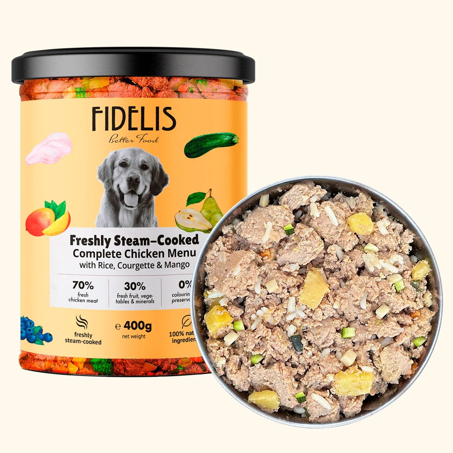 Fidelis Fresh Chicken with Rice, Courgette, and Mango 400g product image