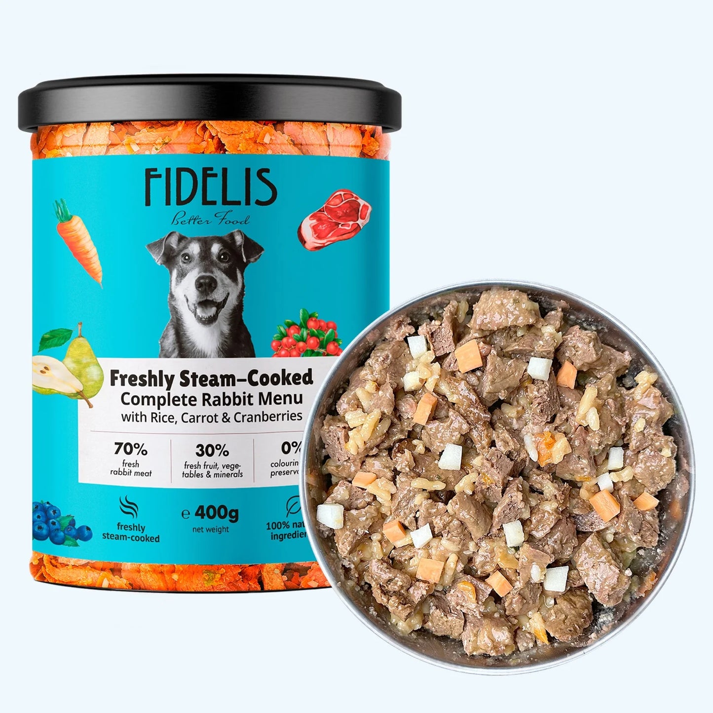 Fidelis Fresh Rabbit With Rice, Carrot and Cranberries 400g product image