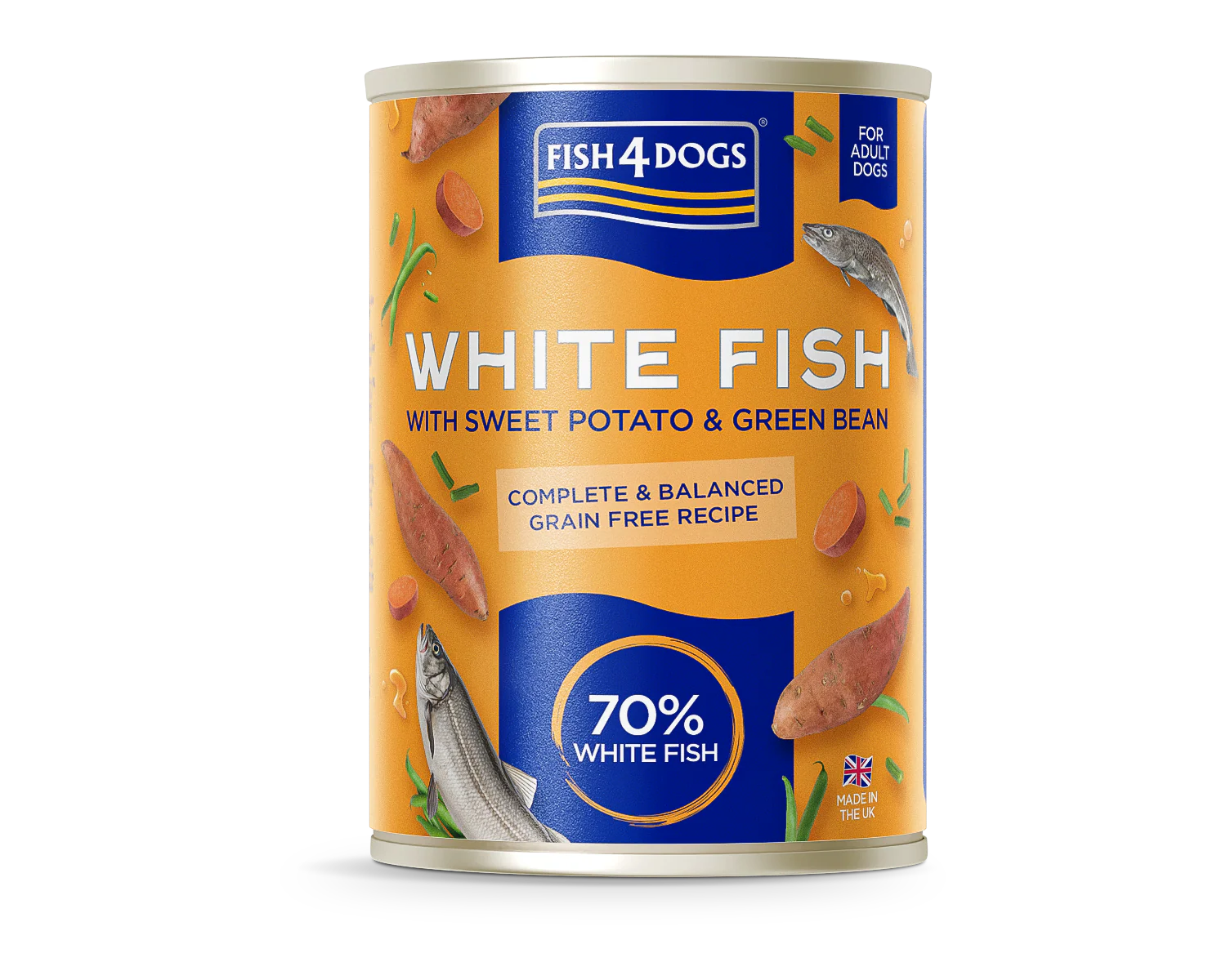 Fish4Dogs - Finest White Fish with Sweet Potato & Green Beans - 395g product image