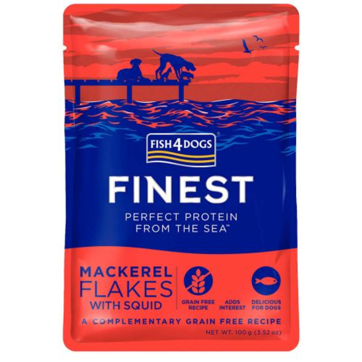 Fish4dogs Pouch Finest Mackerel Flakes With Squid 100G product image