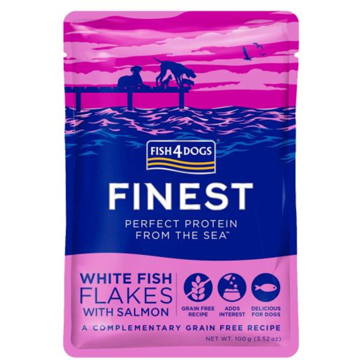 Fish4dogs Pouch Finest White Fish Flakes With Salmon 100G product image