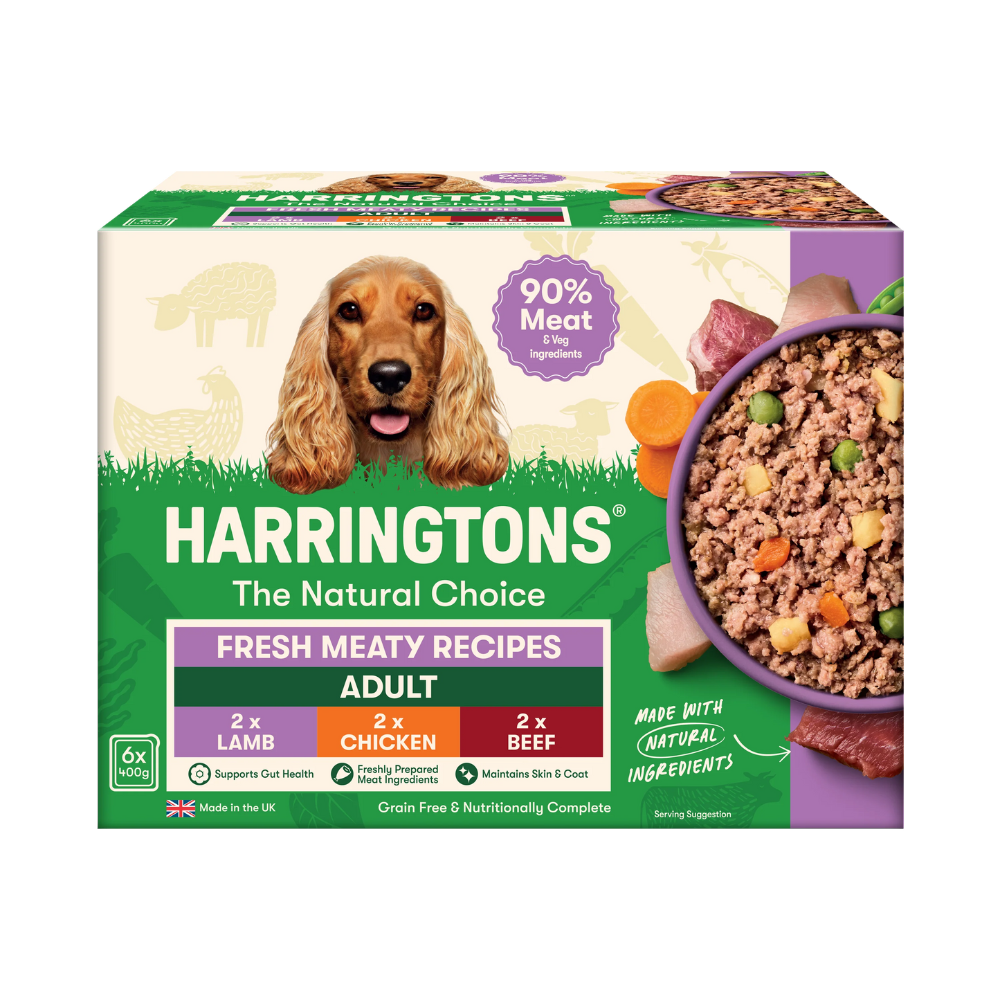 Harringtons Dog Wet Fresh Meaty Recipes 6X400g product image