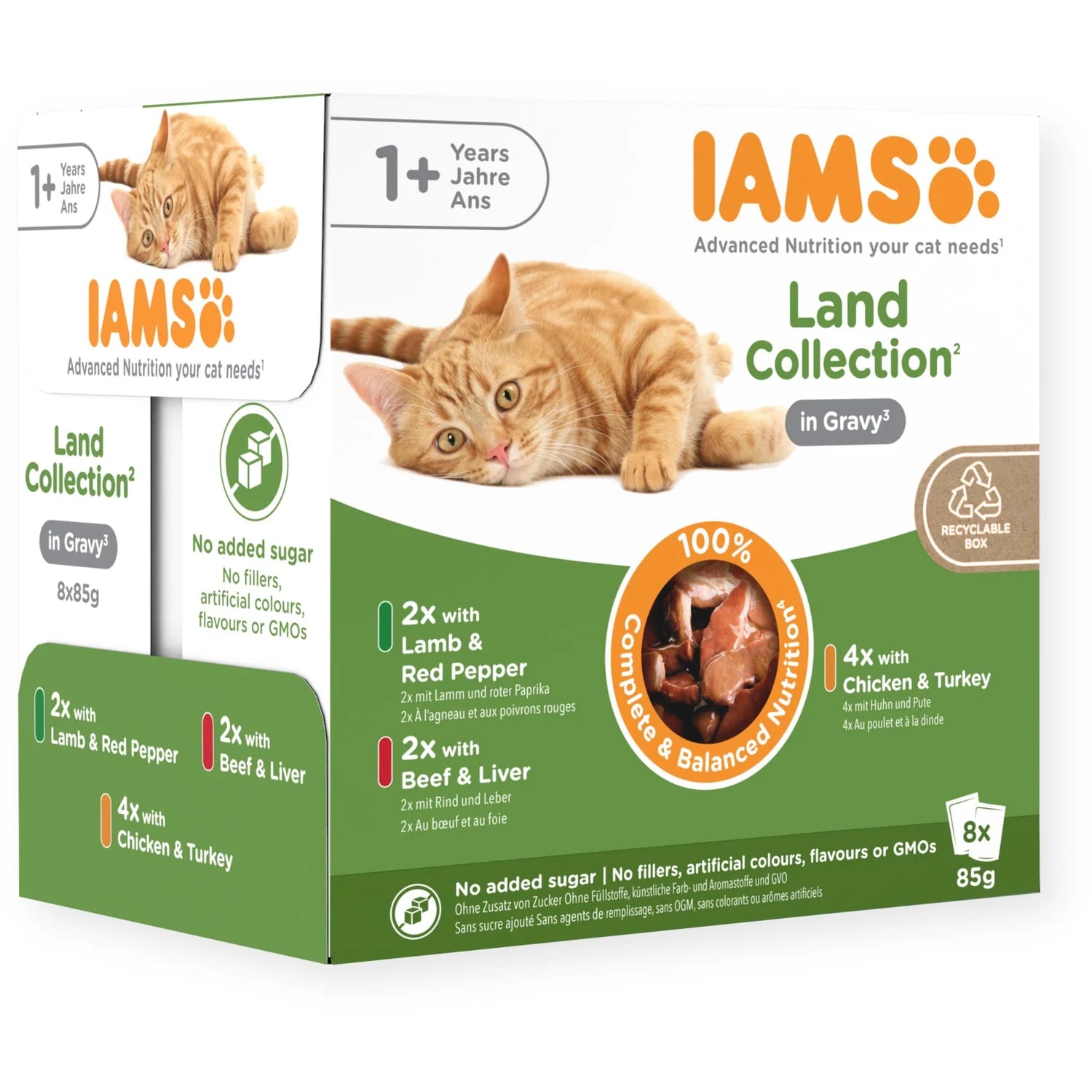 Iams Cat Pouch Adult Land Collection In Gravy 8X85g product image