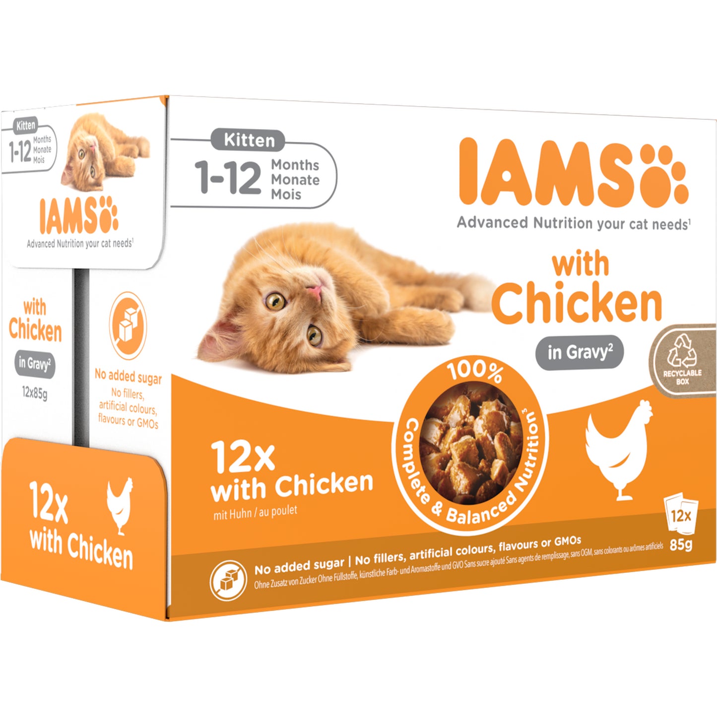 Iams Cat Pouch Kitten Chicken in Gravy 8x85g product image
