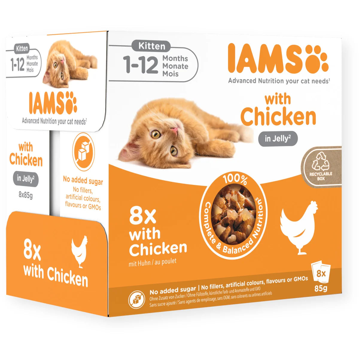Iams Cat Pouch Kitten Chicken In Jelly 8x85g product image