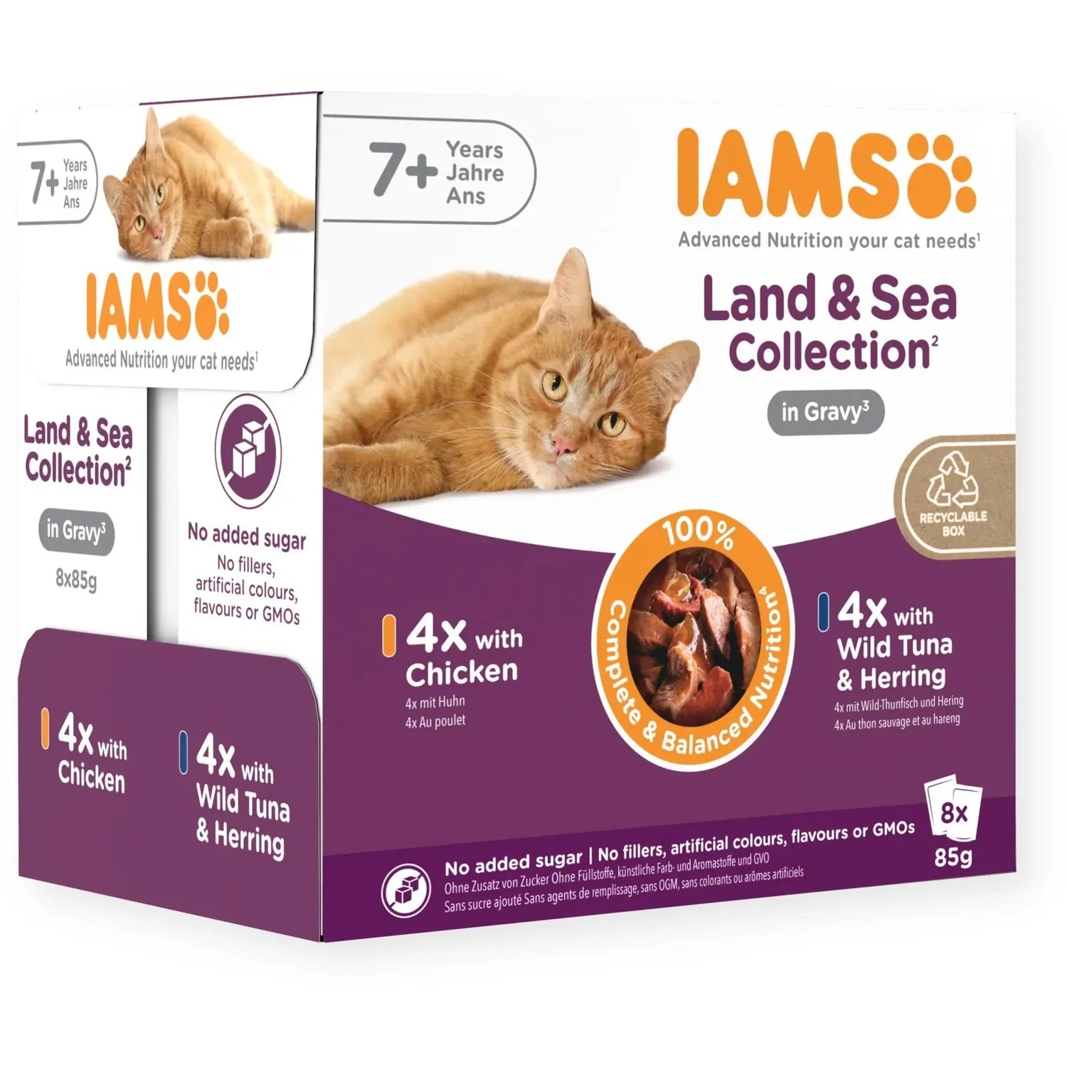 Iams Cat Pouch Senior 7+ Land & Sea Collection in Gravy 8x85g product image