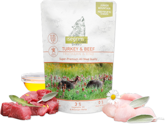 Isegrim Junior Turkey & Beef Pouch 410g product image