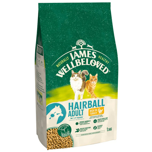 James Wellbeloved Cat Adult Hairball Turkey 1.5kg product image