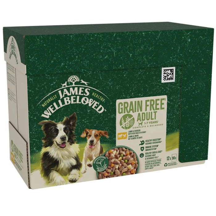 James Wellbeloved Dog Pouch Adult Grain Free Lamb 12x90g product image