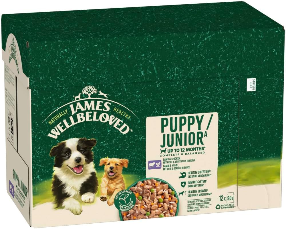 James Wellbeloved Dog Pouch Puppy Lamb 12x90g product image