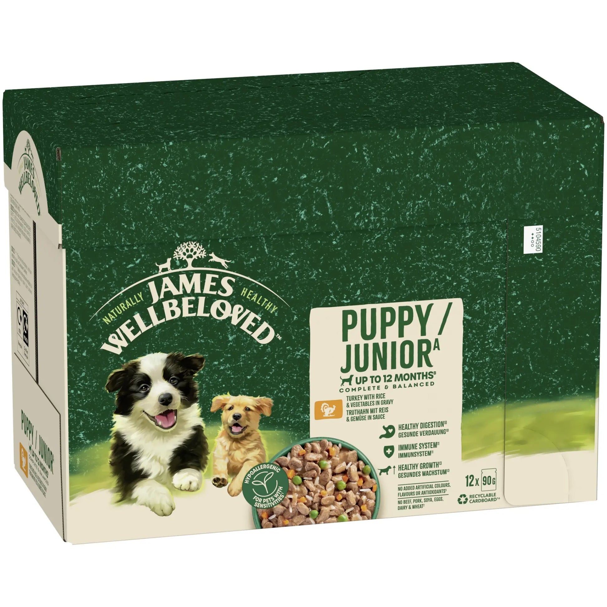 James Wellbeloved Dog Pouch Puppy Turkey 12x90g product image