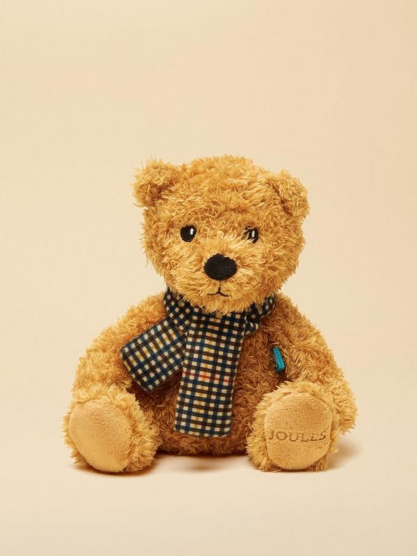 Joules Traditional Bear with Henson Check Scarf Dog Toy product image